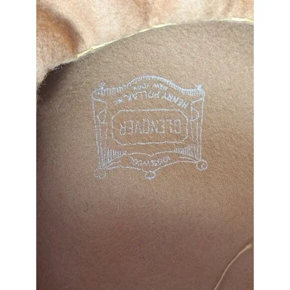 Vtg Glenover Derby Wool Cloche Hat With Netting & Bow Women's Gold Union Made - Picture 5 of 13